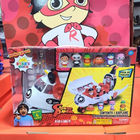 Ryans World Air Plane Travel Toy Combo Panda Airlines Plane New in Box - Picture 2 of 8